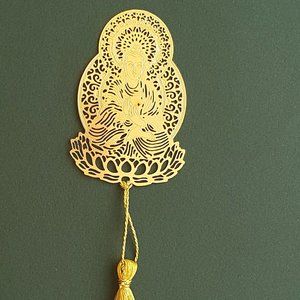 Bookmark - Brass metal cutting Buddha